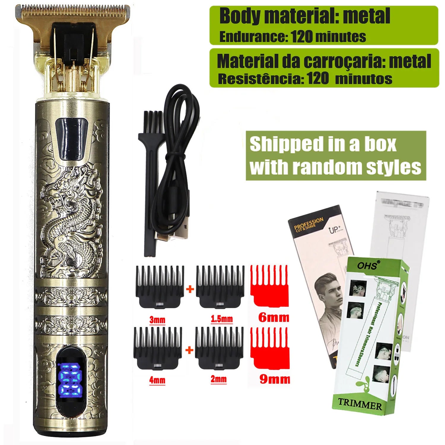 Memories but unique T9 electric hair clipper with adjustable 0mm shave setting, beard and body hair trimming for men.