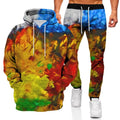 Ink graffiti style 3D printed autumn hoodie and sweatpants set for men, streetwear two-piece tracksuit by ShineOn Fulfillment.