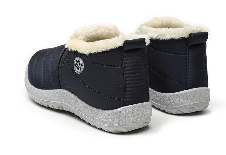 Men's slip-on winter ankle boots with fur lining, waterproof snow boots, casual waterproof winter shoes by Memories But Unique