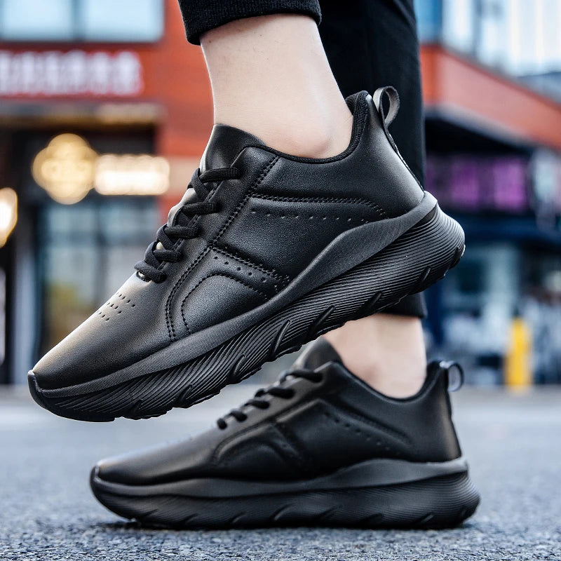 Men's Zen comfortable walking sneakers with PU leather, non-slip soles, lightweight design, ideal for jogging and leisure activities.