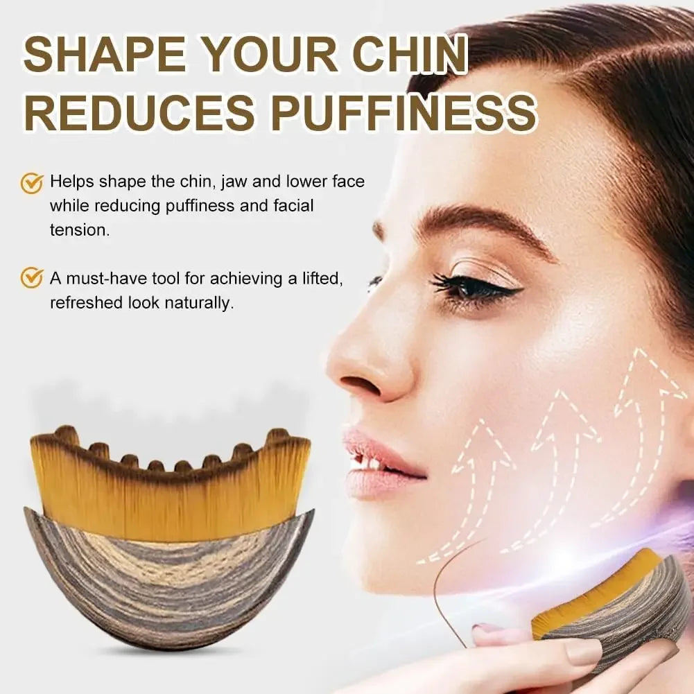 Memory but Unique lymphatic contour face brush for chin and jawline, designed for precise facial massage and drainage.