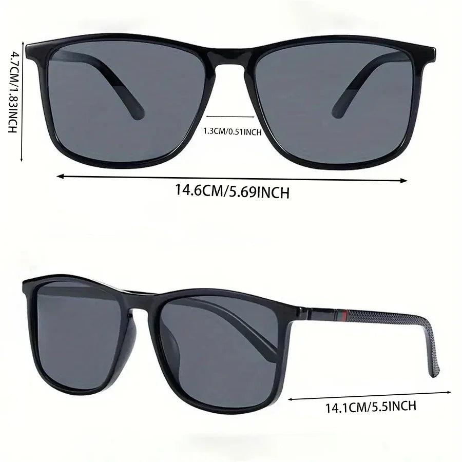 Luxury square vintage cycling sunglasses for men and women by Memories but Unique, UV400 protection, ideal for travel, driving, and fishing.