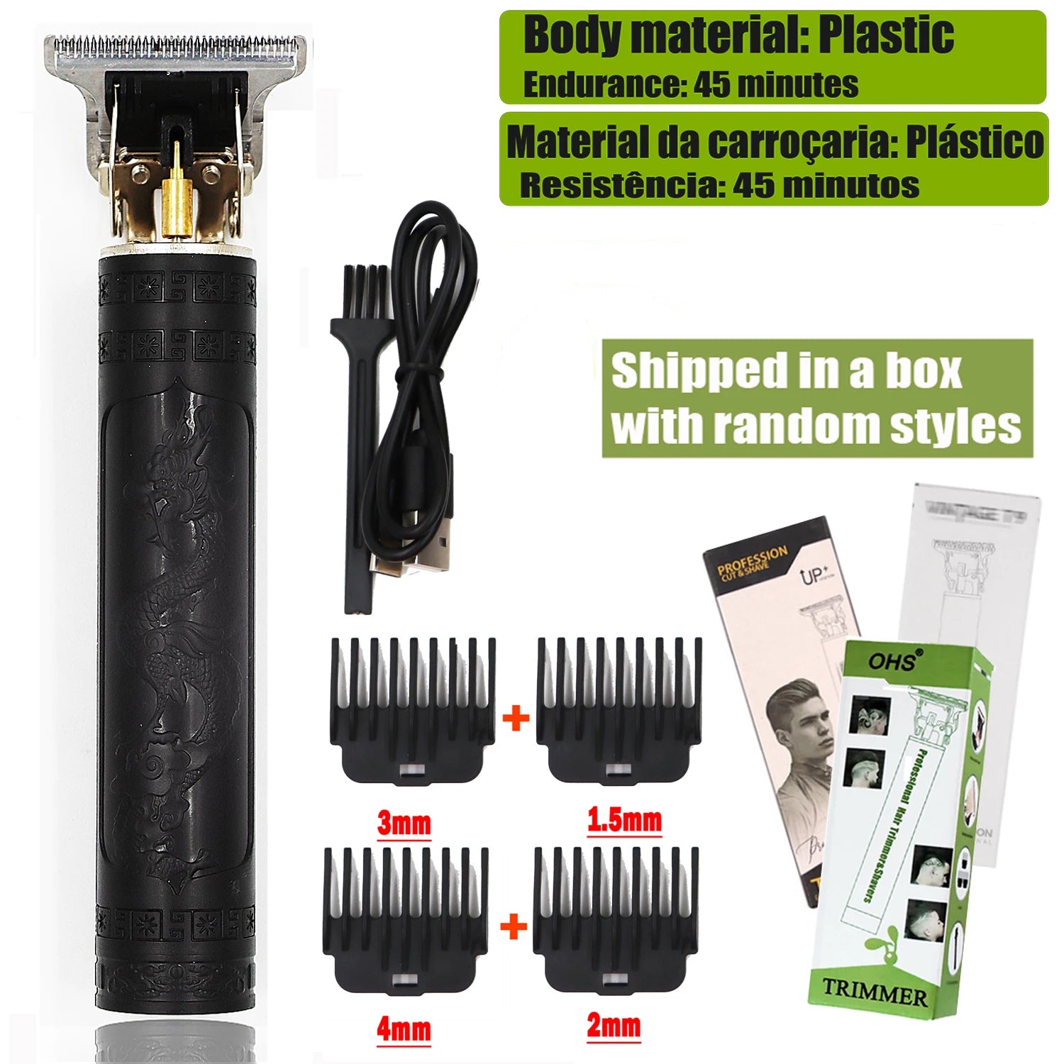 Memories but unique T9 electric hair clipper and beard trimmer with 0mm blade, for shaving, body hair, and haircut styling.