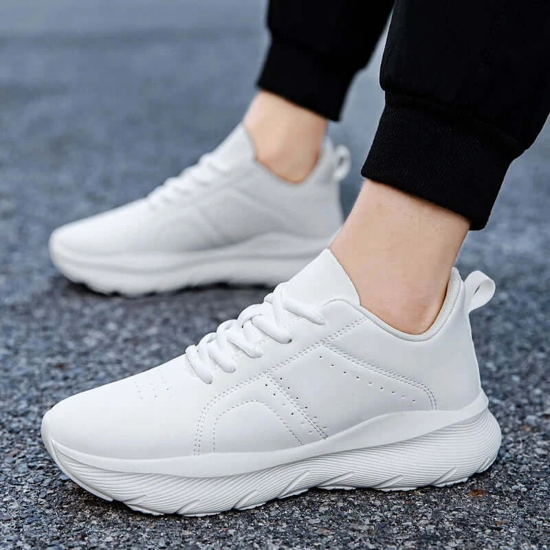 Men's Zen walking sneakers with lightweight PU leather, non-slip soles, ideal for jogging and casual leisure footwear.