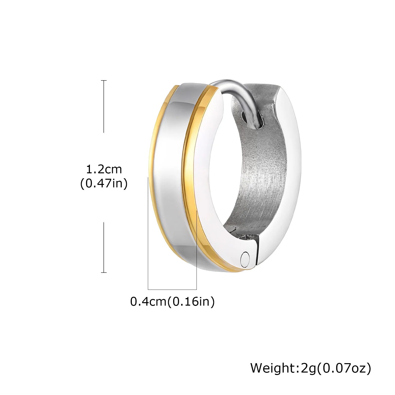 Simple men's stainless steel hoop earrings, casual circle huggies from Memories but Unique, showcasing sleek, modern jewelry design.
