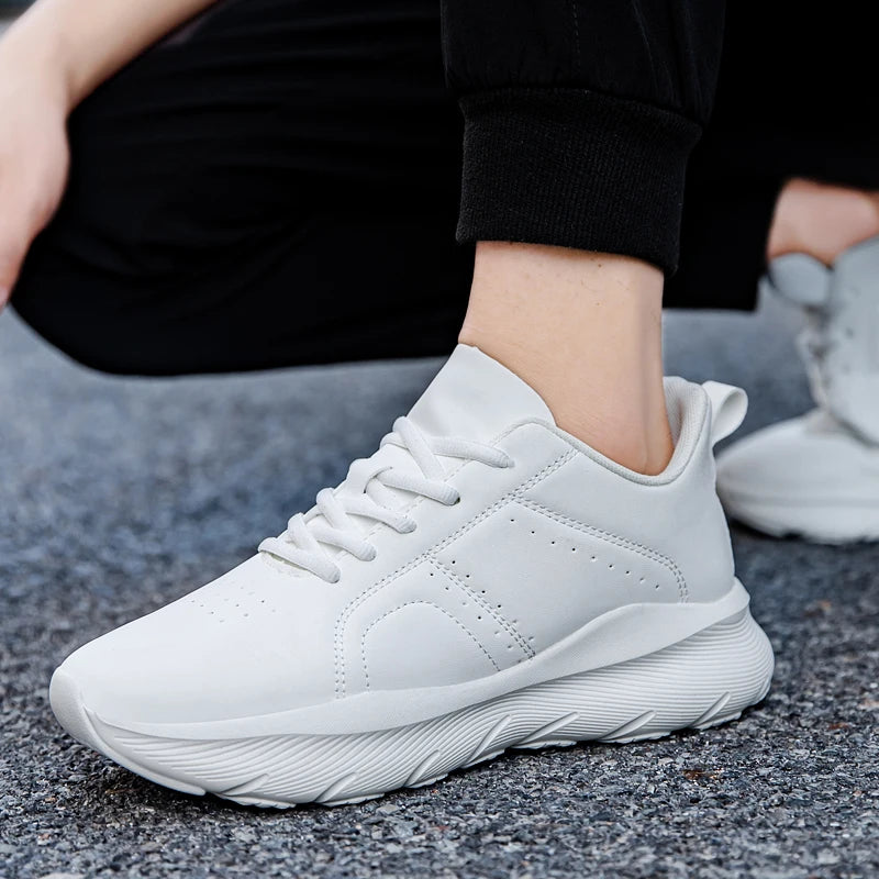 Men's Zen walking sneakers with lightweight PU leather, non-slip soles, ideal for jogging and casual wear.