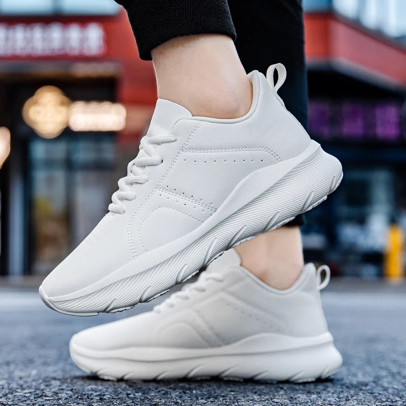 Men's Zen comfortable walking sneakers with lightweight PU leather, non-slip soles, ideal for jogging and casual leisure footwear.
