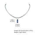 Stylish men's geometric stone pendant necklace with stainless steel flat Cuban chain, hip hop jewelry for men and boys.