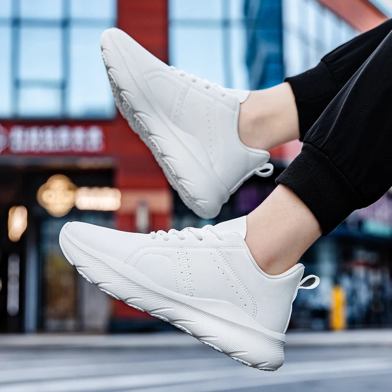 Men's Zen walking sneakers with comfortable lightweight PU leather design, non-slip soles, ideal for jogging and leisure footwear.