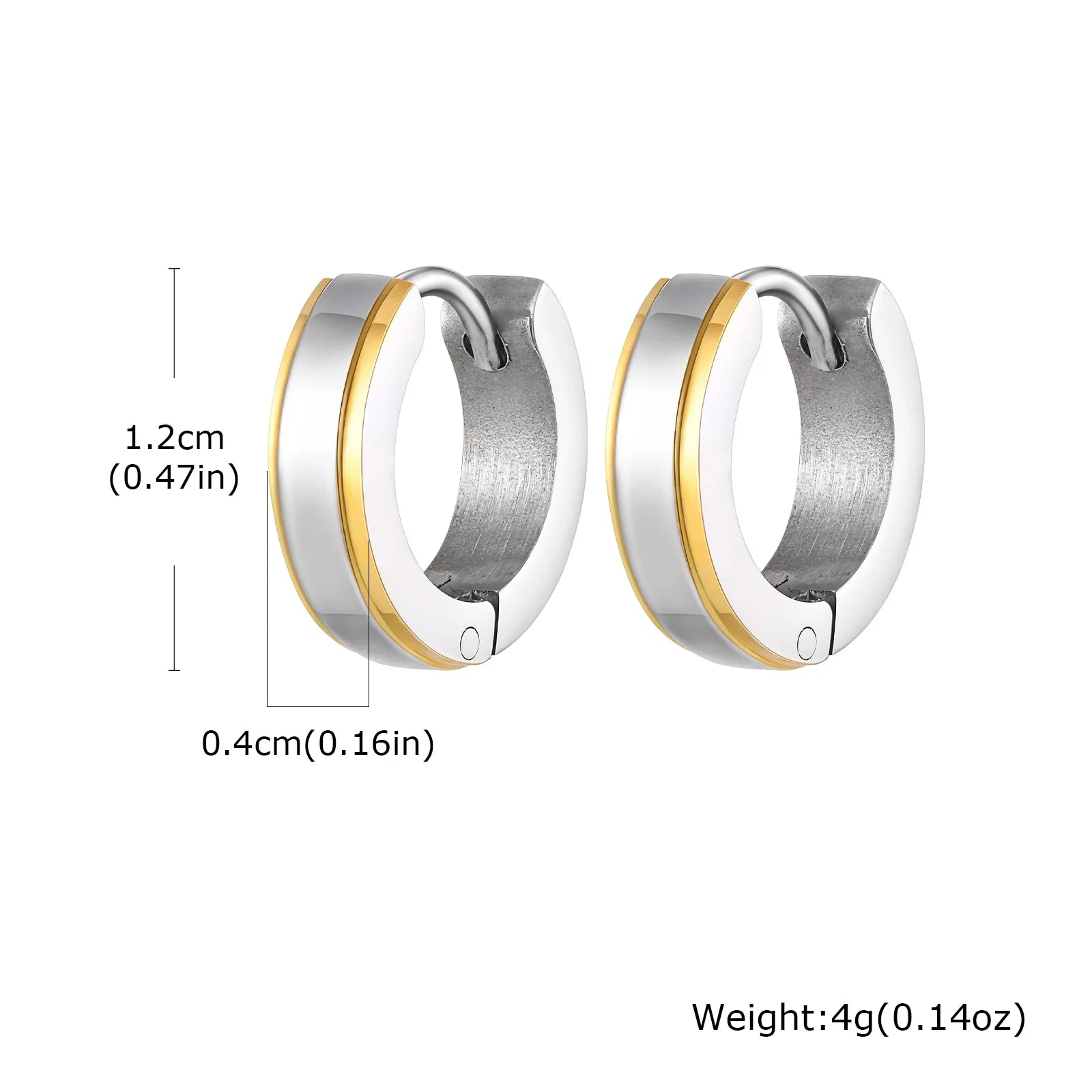Simple men's stainless steel circle huggies hoop earrings from Memories but Unique, showcasing sleek, casual jewelry design.