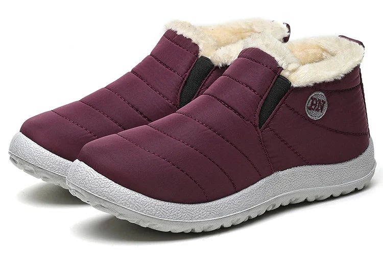 Men's waterproof slip-on winter ankle boots with fur lining, ideal for snow and cold weather, by Memories but unique.