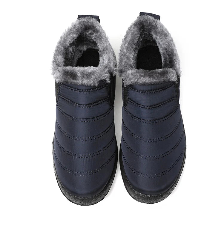 Men's waterproof slip-on winter boots with fur lining, ankle design, and casual style by Memories but Unique.