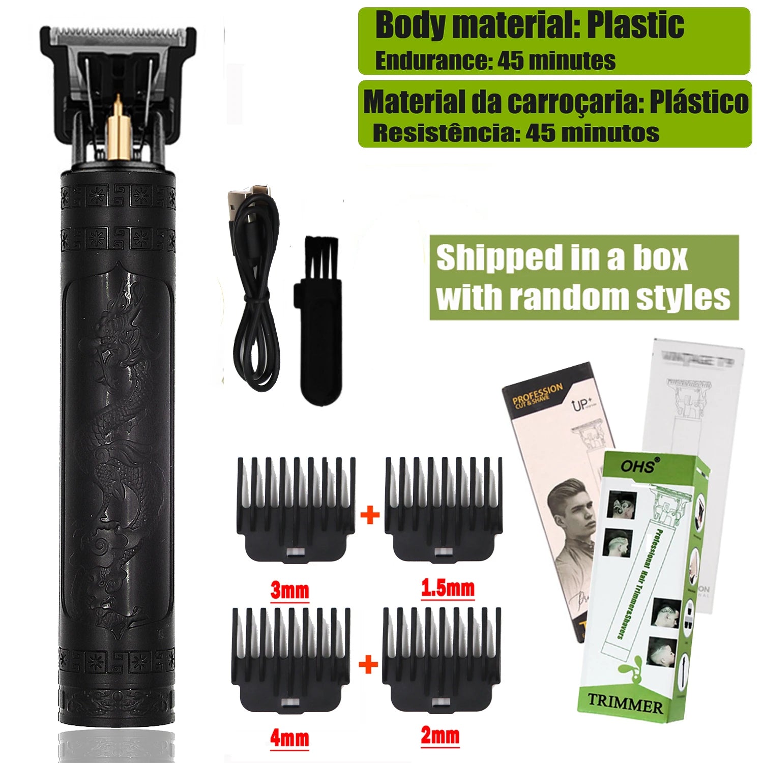 Memories but unique T9 electric hair clipper and beard trimmer with 0mm blade for haircuts, shaving, and grooming.