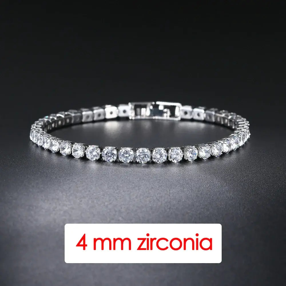 Diamond-studded iced out tennis bracelet with sparkling gemstones, crafted by ShineOn Fulfillment.