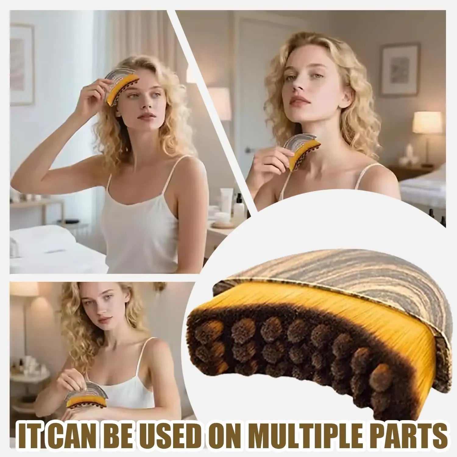 Lymphatic contour face brush by Memories but Unique, chin and jawline sculpting drainage massager with ergonomic design for precise skin fit.