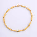 Mens geometric rhombus chain bracelet with stainless steel links, adjustable length, casual style, by Memories but Unique.