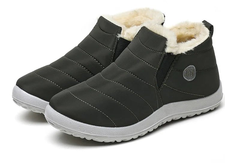 Men's waterproof slip-on winter boots with fur lining, ankle design, and casual snow-proof shoes by Memories but unique.