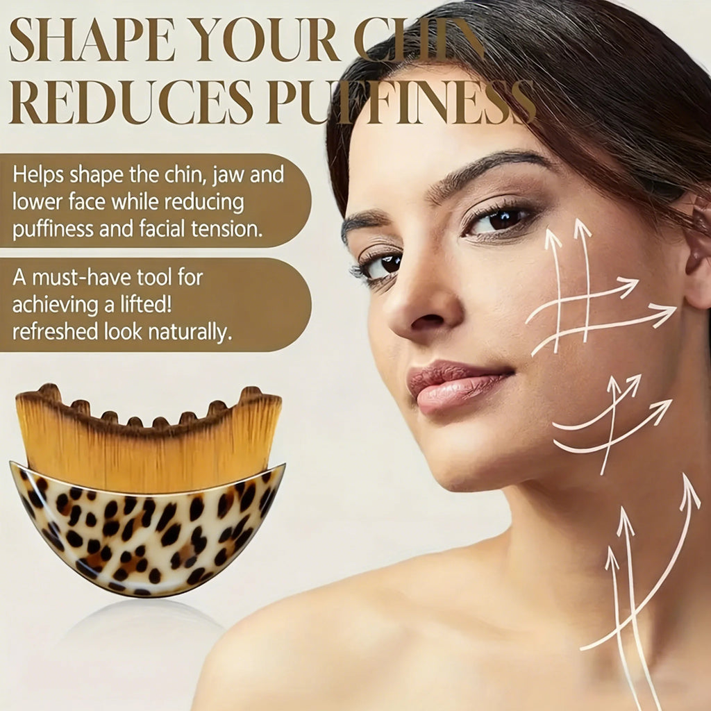 Memories but Unique lymphatic contour face brush for chin and jawline sculpting, drainage massage, ergonomic design fits skin precisely.