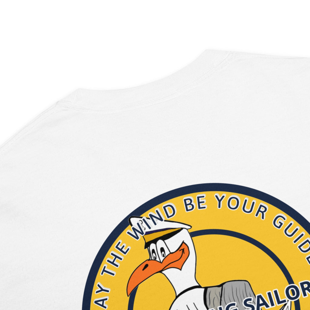 Men’s High Flying Sailor heavyweight T-shirt by Memories but Unique, featuring a nautical design and comfortable fit.