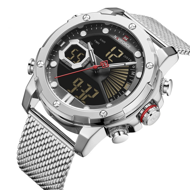 Men's sports watch from Memories but Unique with a black digital display and sporty silicone strap showing in the image.