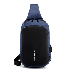 Waterproof anti-theft men's travel chest bag with multiple compartments and adjustable strap, branded Memories but unique.