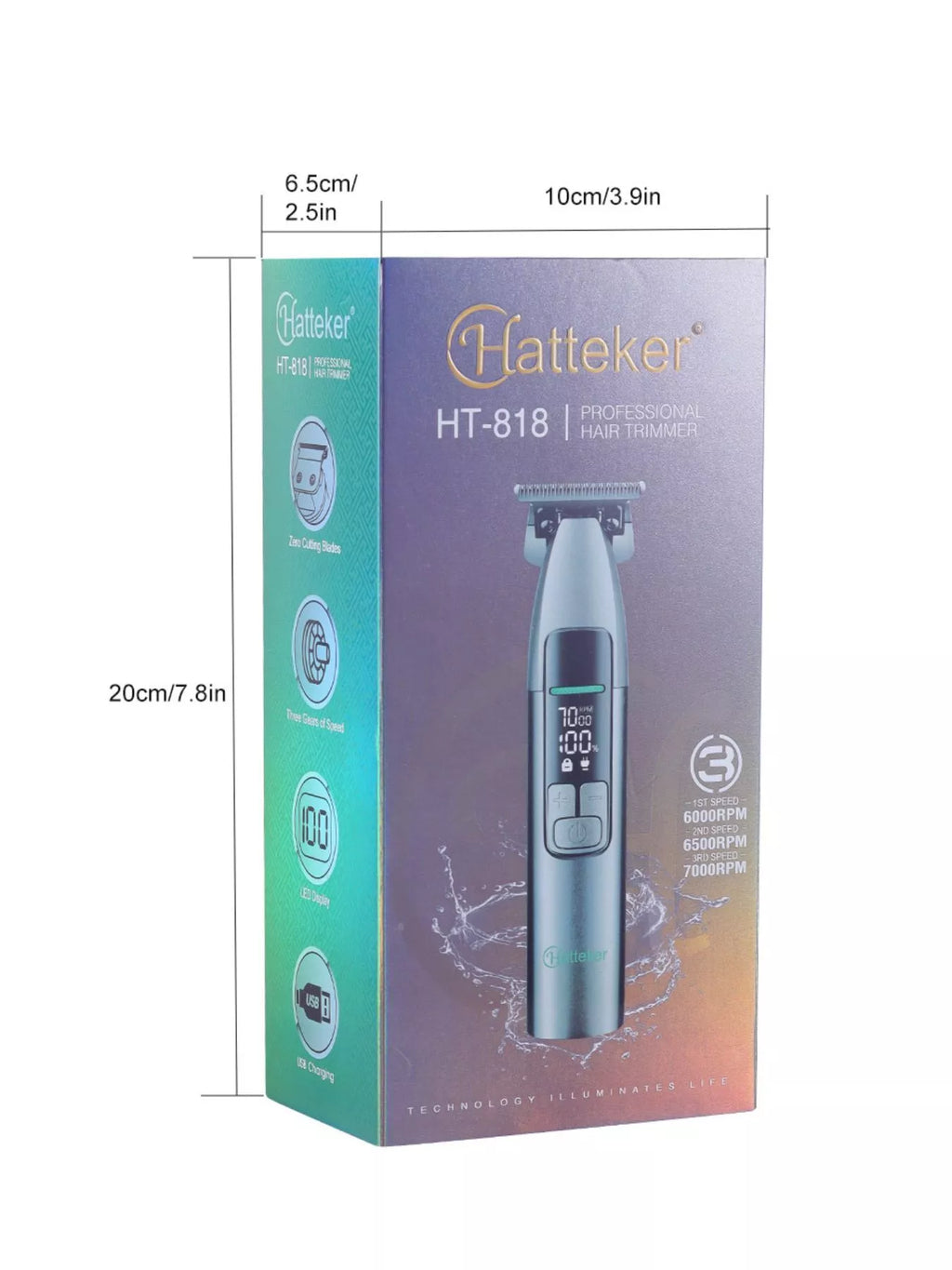 Rechargeable cordless hair clipper with LED display, waterproof design, portable and suitable for easy home grooming by Trendsi.