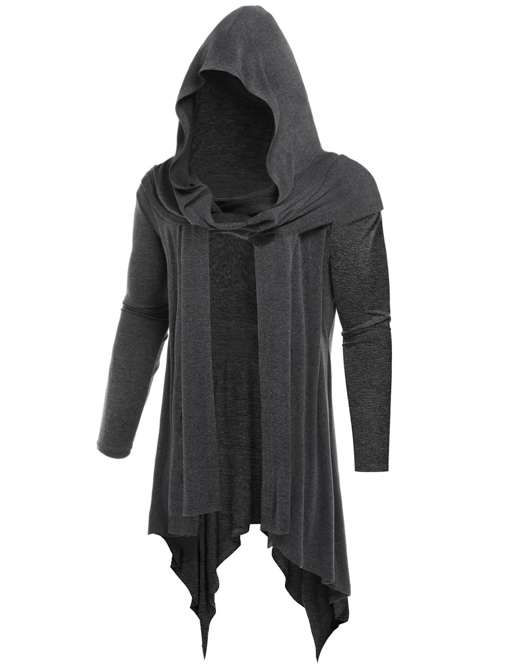 Men's casual shawl collar cardigan sweater with long sleeves and hood, in a supersoft fabric, by Memories but unique.