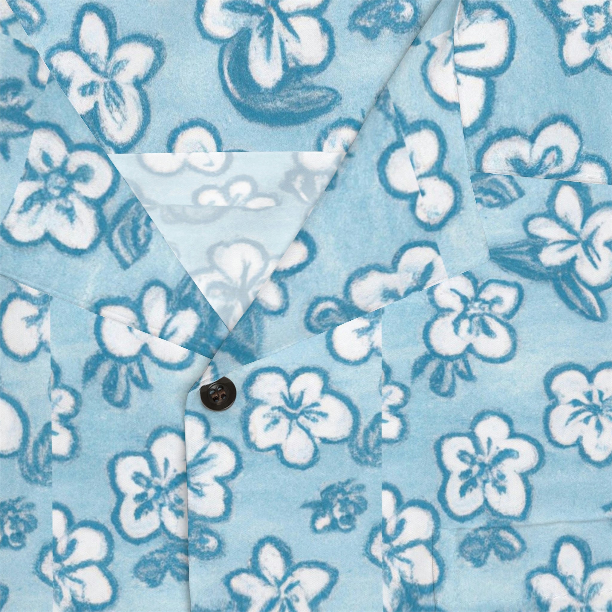 Men's Azul Tropical Flower Hawaiian shirt with vibrant floral pattern, casual summer style, by ShineOn Fulfillment.