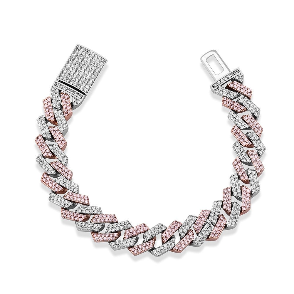 Men's Miami Cuban Link Bracelet by Memories but Unique, showcasing a sleek, bold hip hop jewelry style with interconnected gold links.