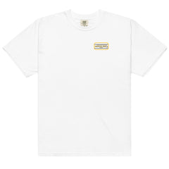 Men's High Flying Sailor heavyweight T-shirt by Memories but Unique, featuring nautical sailboat graphic on durable cotton fabric.