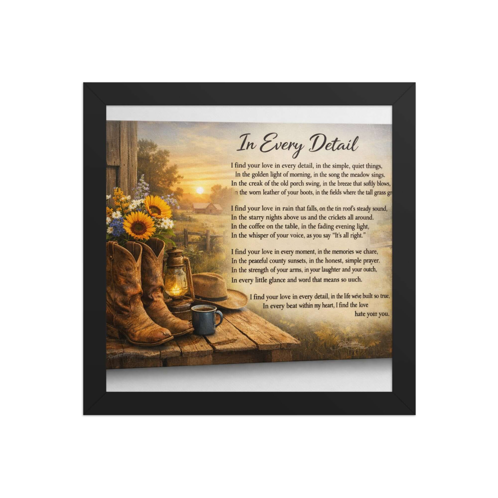 Framed vintage art print poster on enhanced matte paper by Robyn & Grit in a black frame, 10x10 inches, ready to hang.