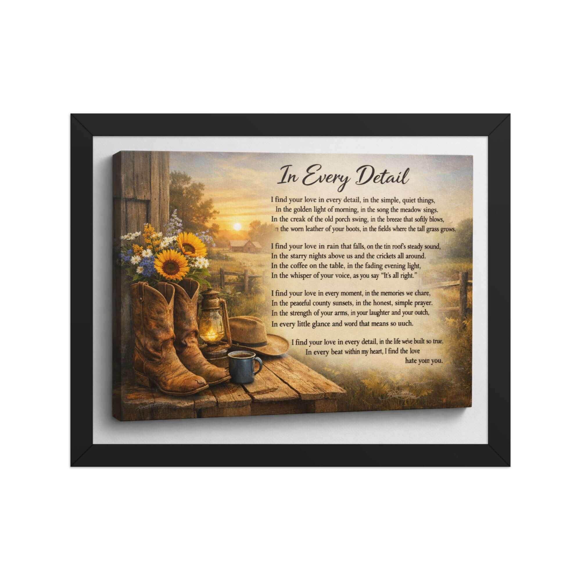 Framed vintage art print poster by Robyn & Grit on matte paper in black frame, ready to hang, 11x14 inches.