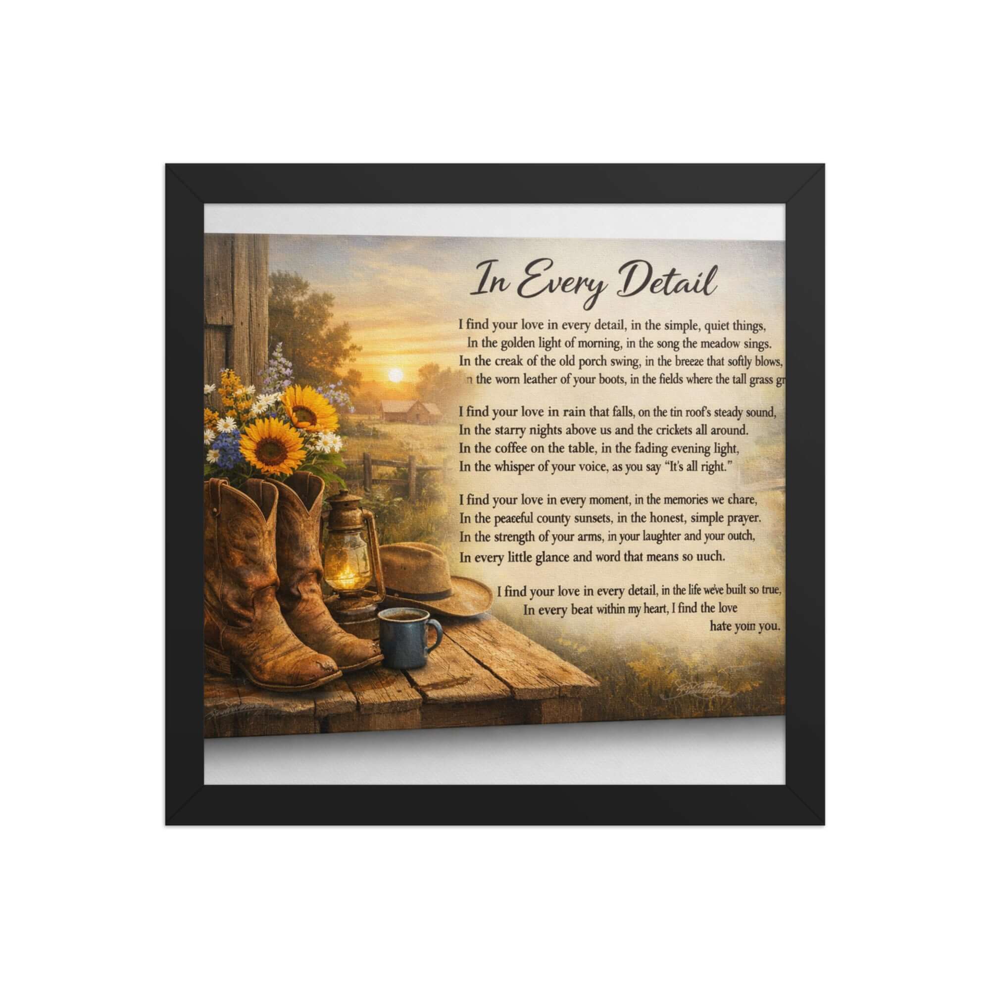 Framed vintage art print poster by Robyn & Grit on enhanced matte paper, ready to hang, featuring a black 12x12 inch frame.