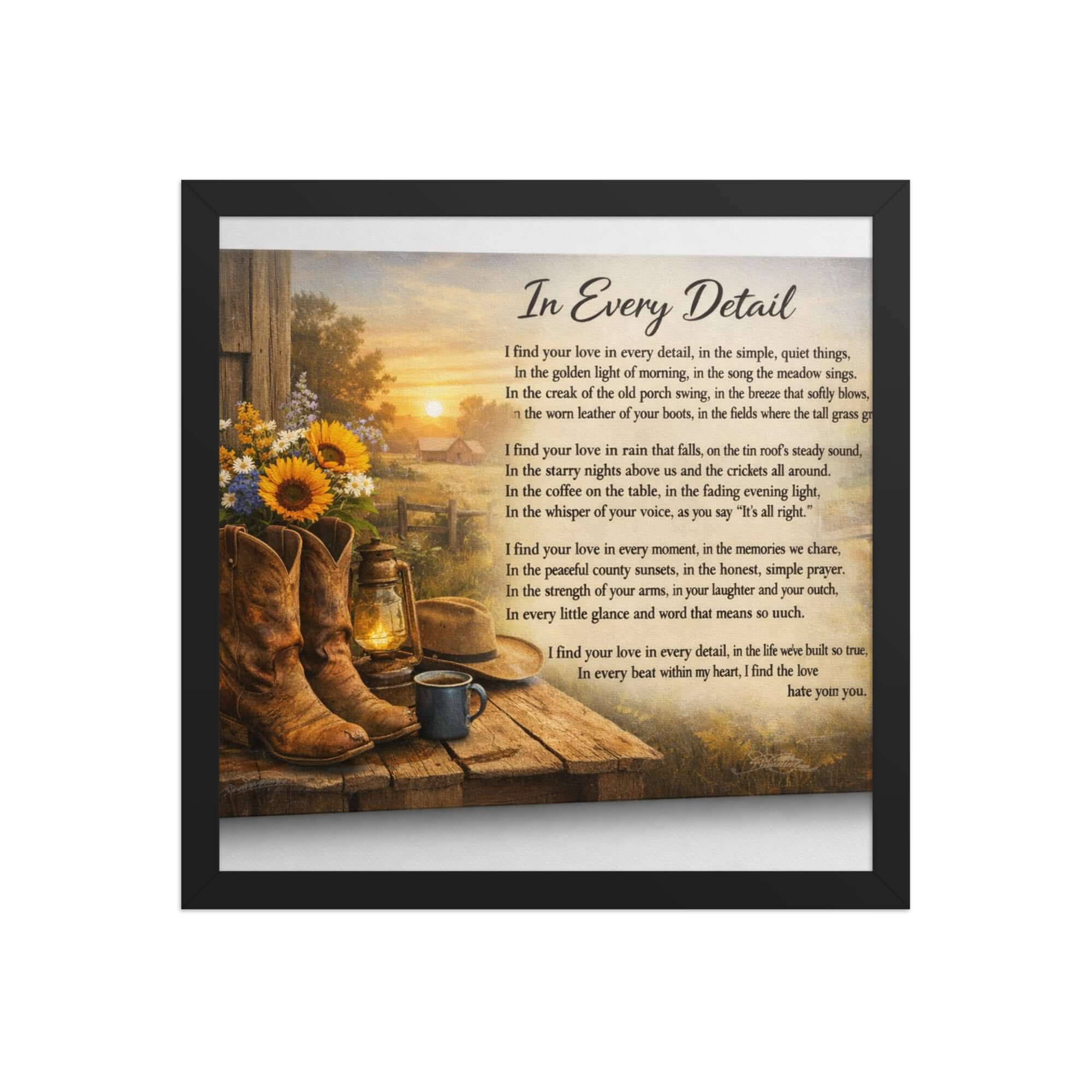 Framed vintage art poster by Robyn & Grit on enhanced matte paper, ready to hang, black 14x14 inch wall decor.