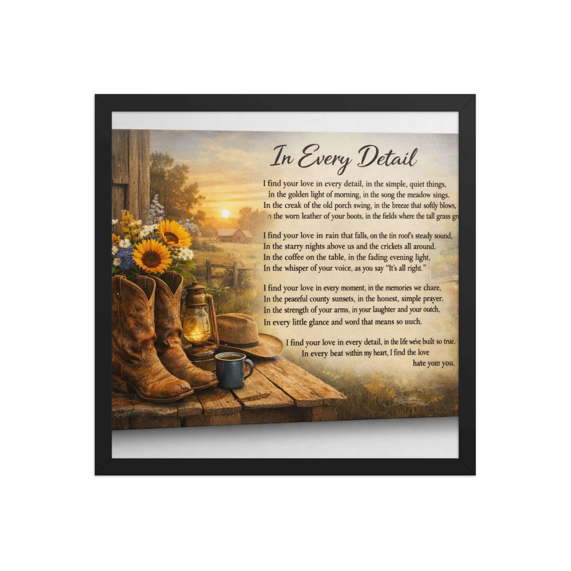 Framed Robyn & Grit vintage art print poster on black enhanced matte paper, ready to hang, 16x16 inches.