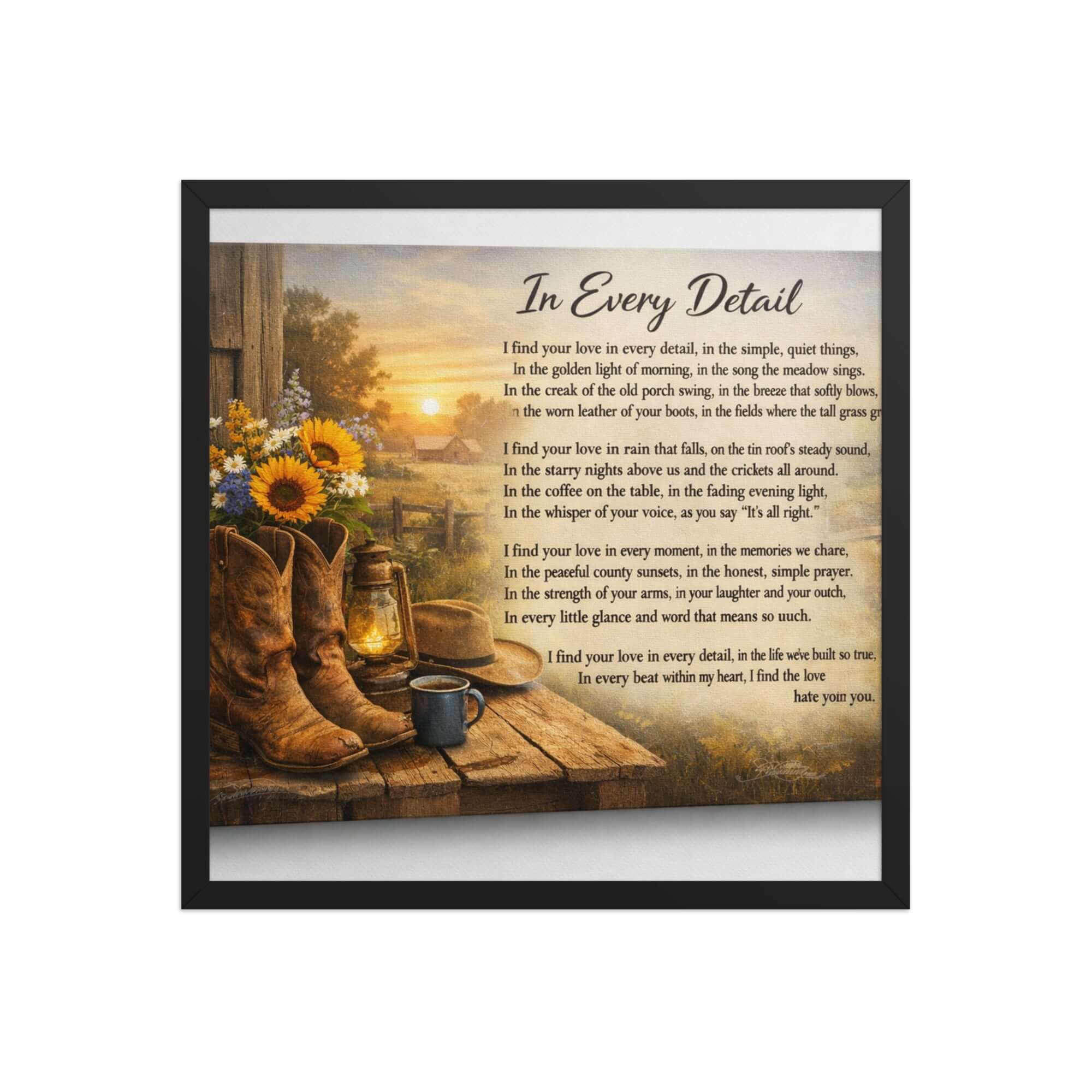 Framed vintage art print poster by Robyn & Grit on enhanced matte paper, 18x18 inches with black frame, ready to hang.